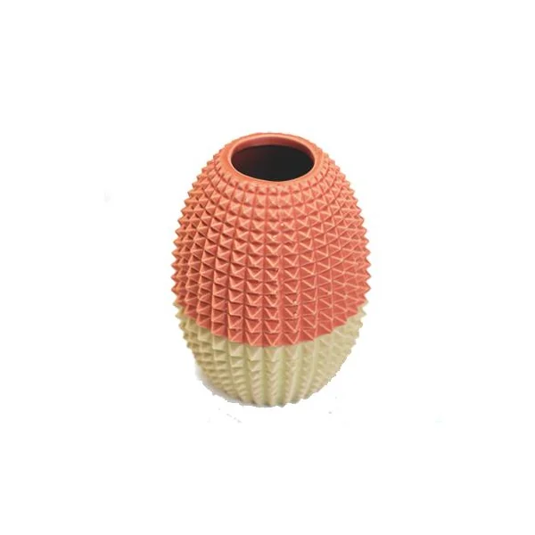 VASE CERAMIQUE BICOLORE D.9.5X9.5X12.5CM