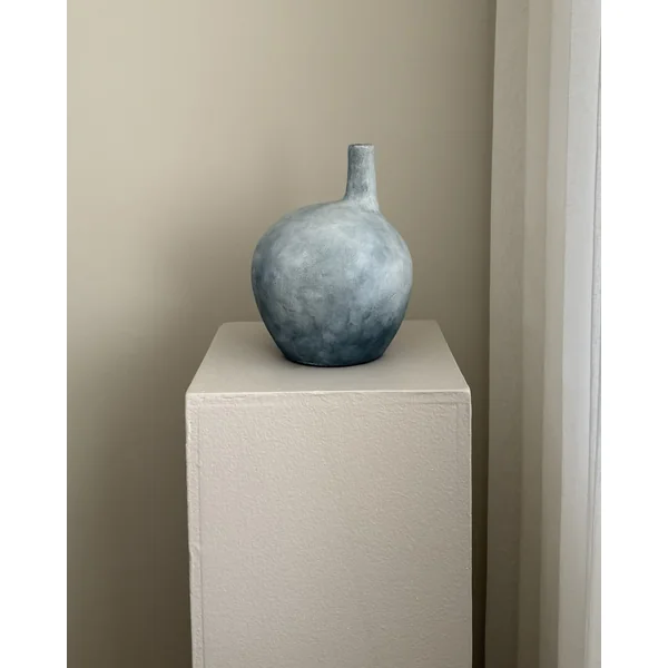 Vase décoratif BENTONG Céramique 26 cm Bleu clair