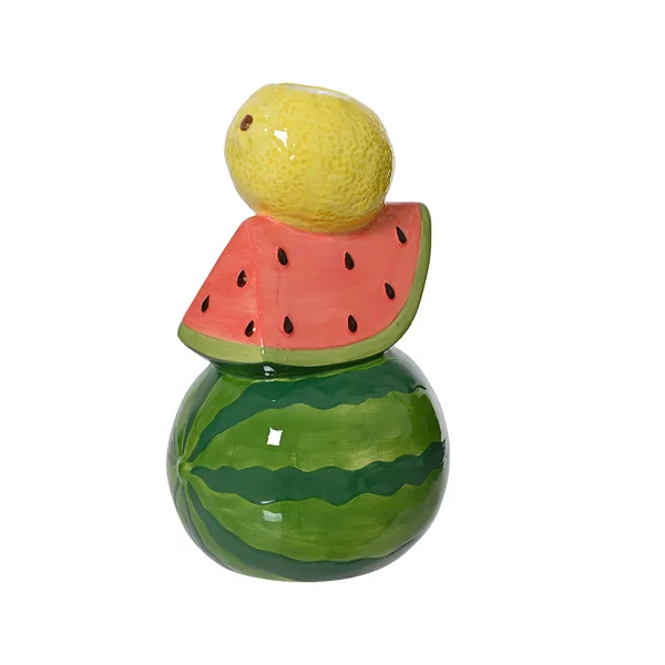Vase fruits en dolomite multicolore h21cm