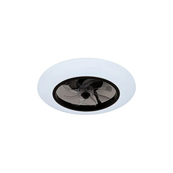Ventilateur de plafond avec éclairage GoodHome Hewish coloris noir et blanc pour pièce de 15 m² Ø.58 cm