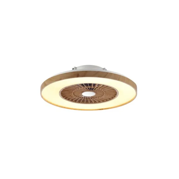 Ventilateur de plafond avec éclairage LED effet chêne Ø.60 cm Seynave Marielo