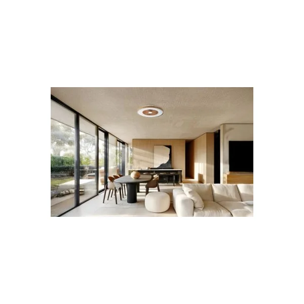 Ventilateur de plafond avec éclairage LED effet chêne Ø.60 cm Seynave Marielo