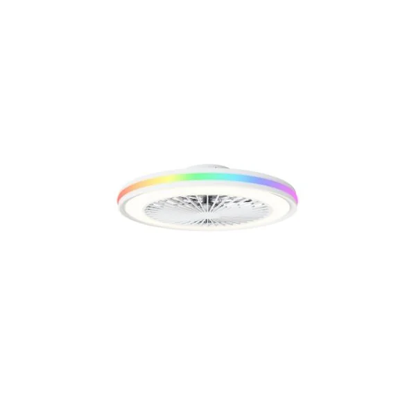Ventilateur de plafond avec éclairage LED RGB blanc Ø.46 cm Seynave Sergio