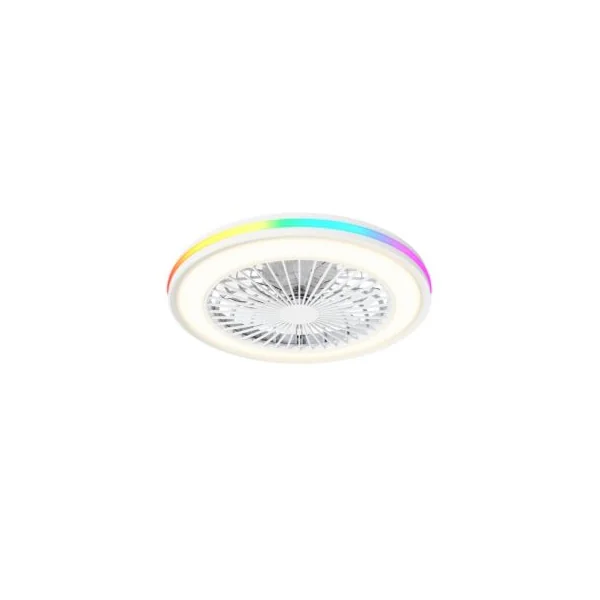Ventilateur de plafond avec éclairage LED RGB blanc Ø.46 cm Seynave Sergio