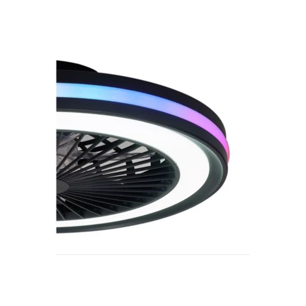 Ventilateur de plafond avec éclairage LED RGB noir Ø.46 cm Seynave Sergio