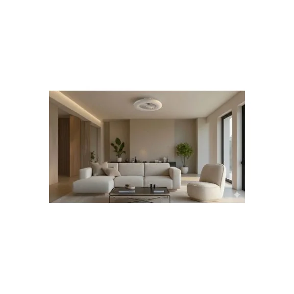 Ventilateur de plafond silencieux avec éclairage LED blanc Ø.60cm Seynave José