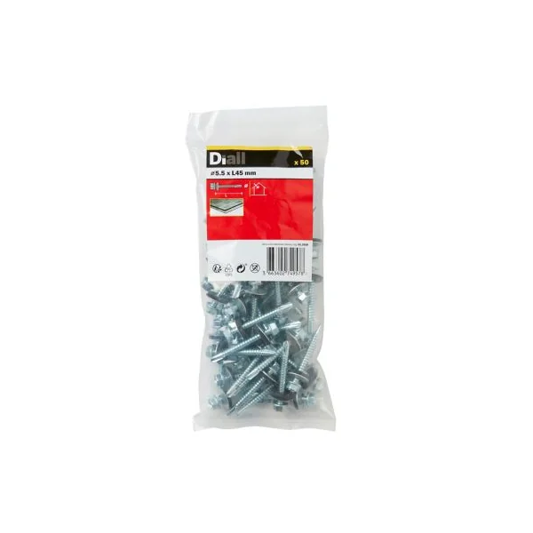 Vis de bardage zinguée 5,5x45 mm - 50 pièces