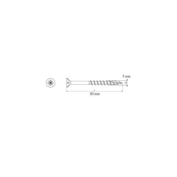 Vis pour terrasse Pozidriv acier 5 x 60 mm Diall, 500 pièces