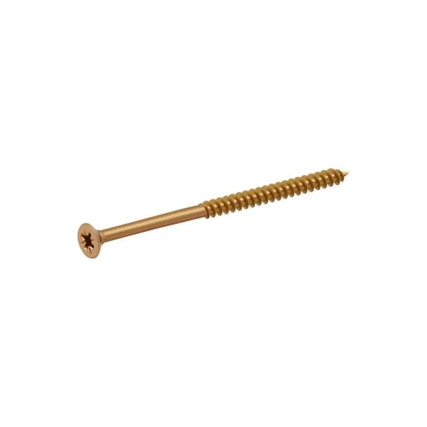Vis à bois pozidriv tête fraisée zinguée jaune 5x80 mm - 100 pièces