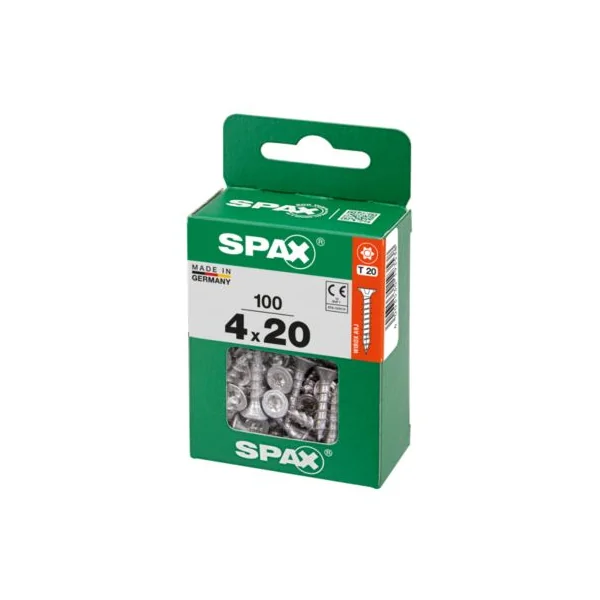 Vis à bois tête fraisé torx Wirox Spax 4X20mm - 100 pièces