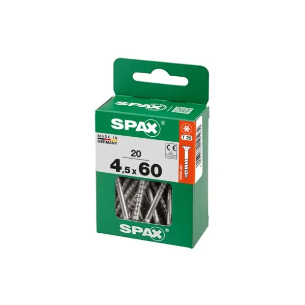 Vis à bois Wirox Spax torx A9J 4.5X60mm - 20 pièces
