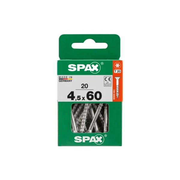 Vis à bois Wirox Spax torx A9J 4.5X60mm - 20 pièces