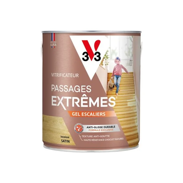 Vitrificateur gel escalier V33 incolore satin 2,5L