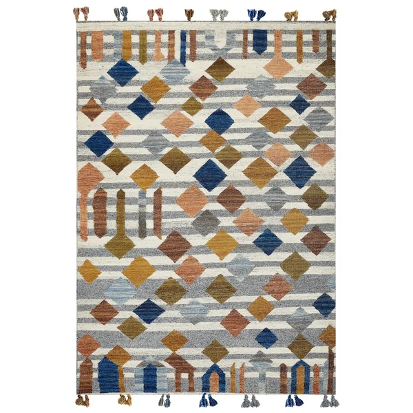 Vloerkleed KASAKH Meerkleurig 200 x 300 cm Wol Kelim