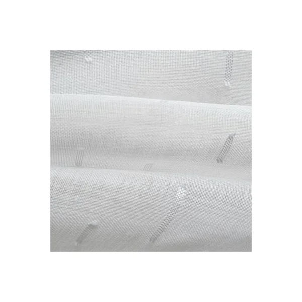 Voilage à œillets étamine effet fils coupés blanc L.240 x l.140cm Dylrev