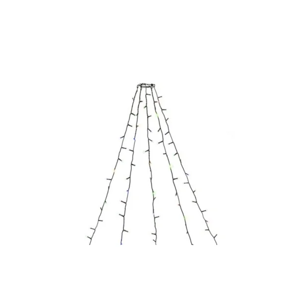 Voile de sapin LED interieur multicolore cable vert foncé