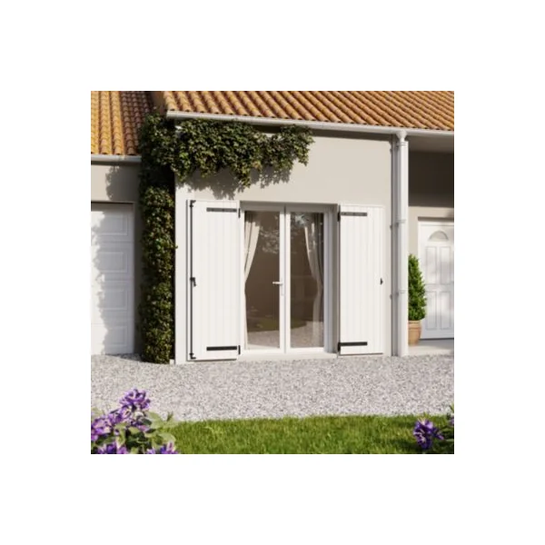 Volet battant uPVC blanc Fortia - l.120 x H.225 cm - 2 vantaux