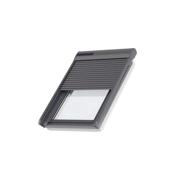 Volet roulant rigide pour fenêtre de toit, gris anthracite, à énergie solaire, l.114 x H.118 cm, Velux SSL SK06 0000S