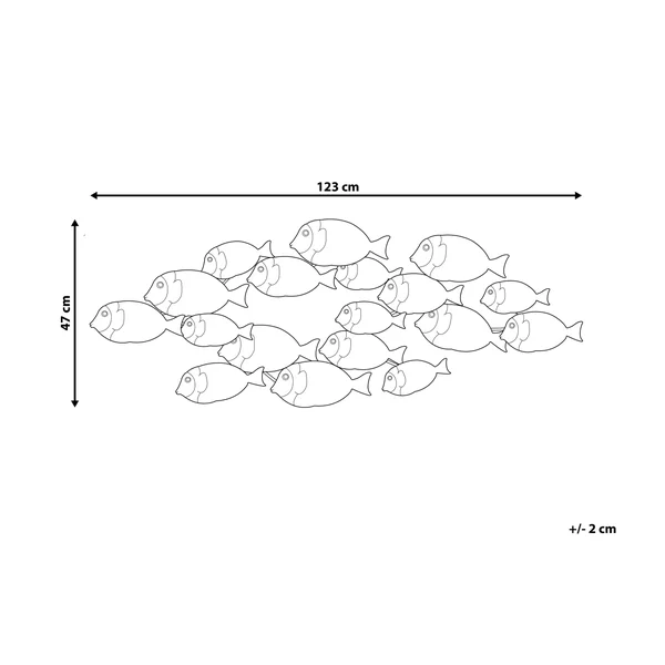 Wanddecoratie Vis FERMIUM Metaal 47 cm Meerkleurig